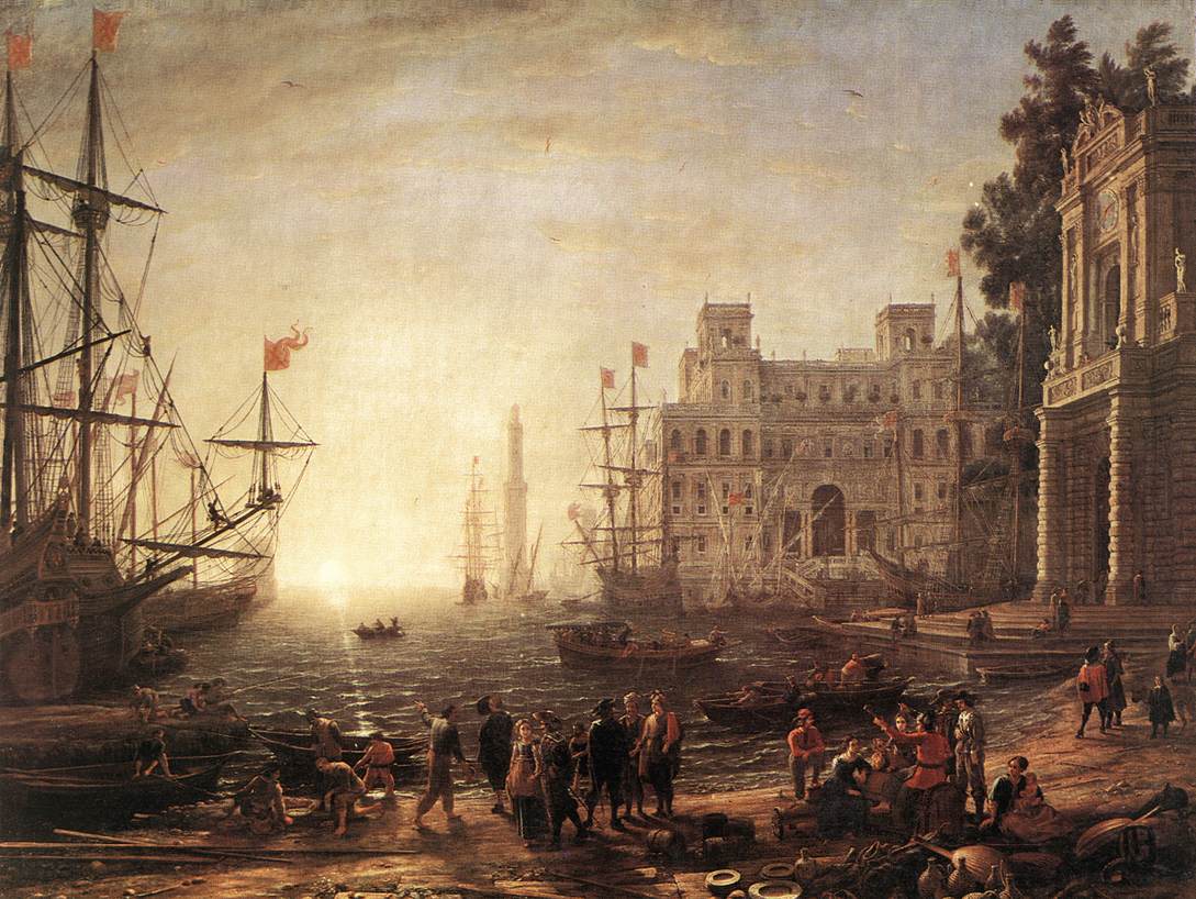 Claude Lorrain Port Scene with the Villa Medici dfg